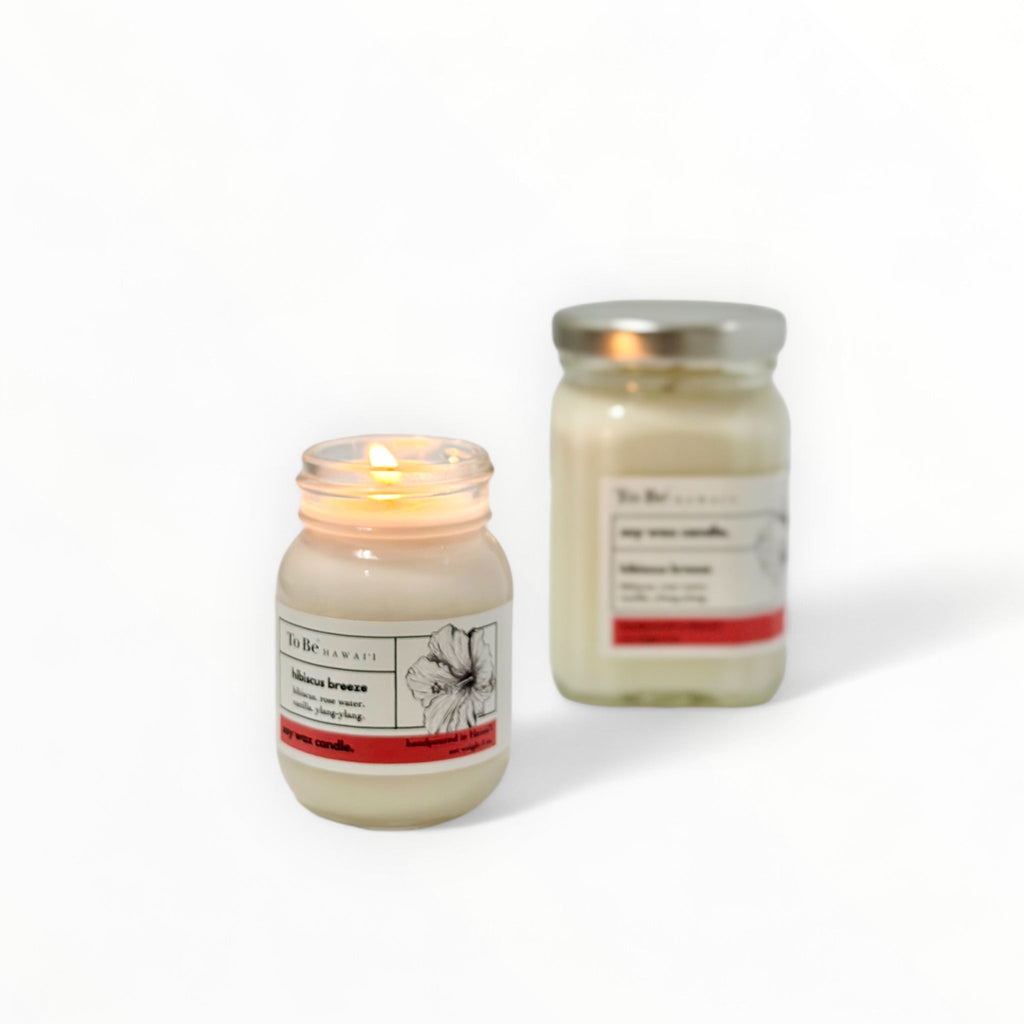 Hibiscus Breeze Soy Wax Candle 3 oz. travel mason jar (20 hrs. of burn time)