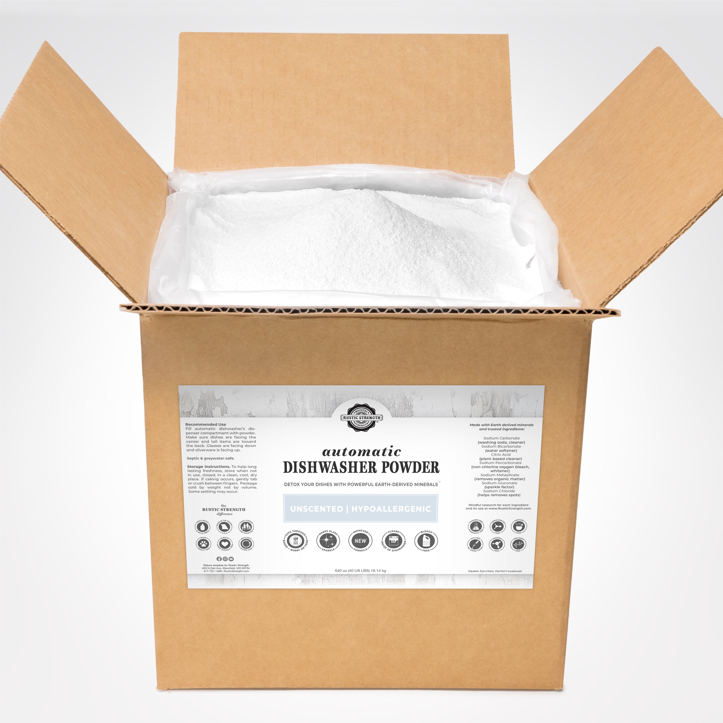 Automatic Dishwasher Powder 40 LB Bag-in-Box