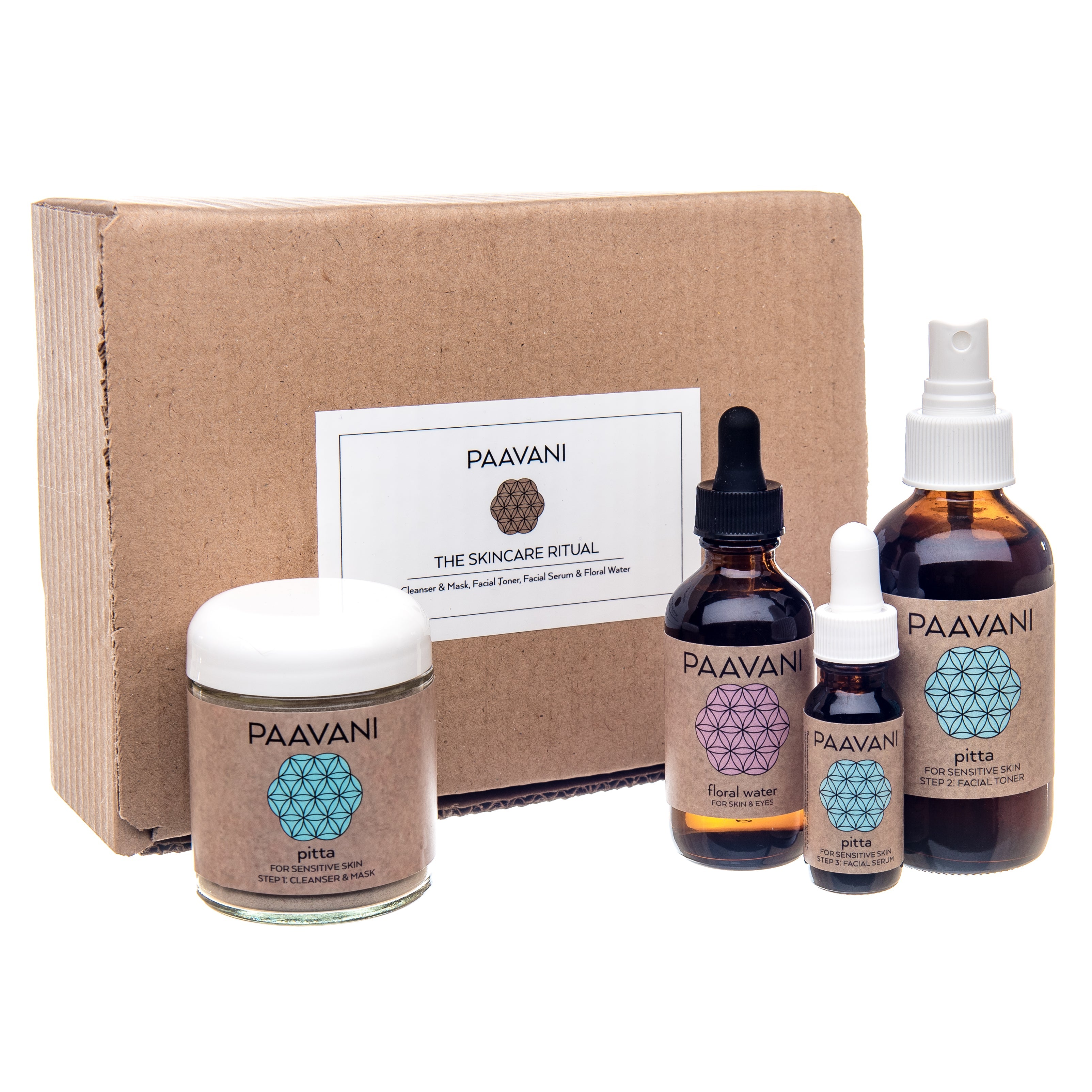 Pitta Skincare Ritual | Ayurvedic Set for Sensitive & Reactive Skin Glass Jar