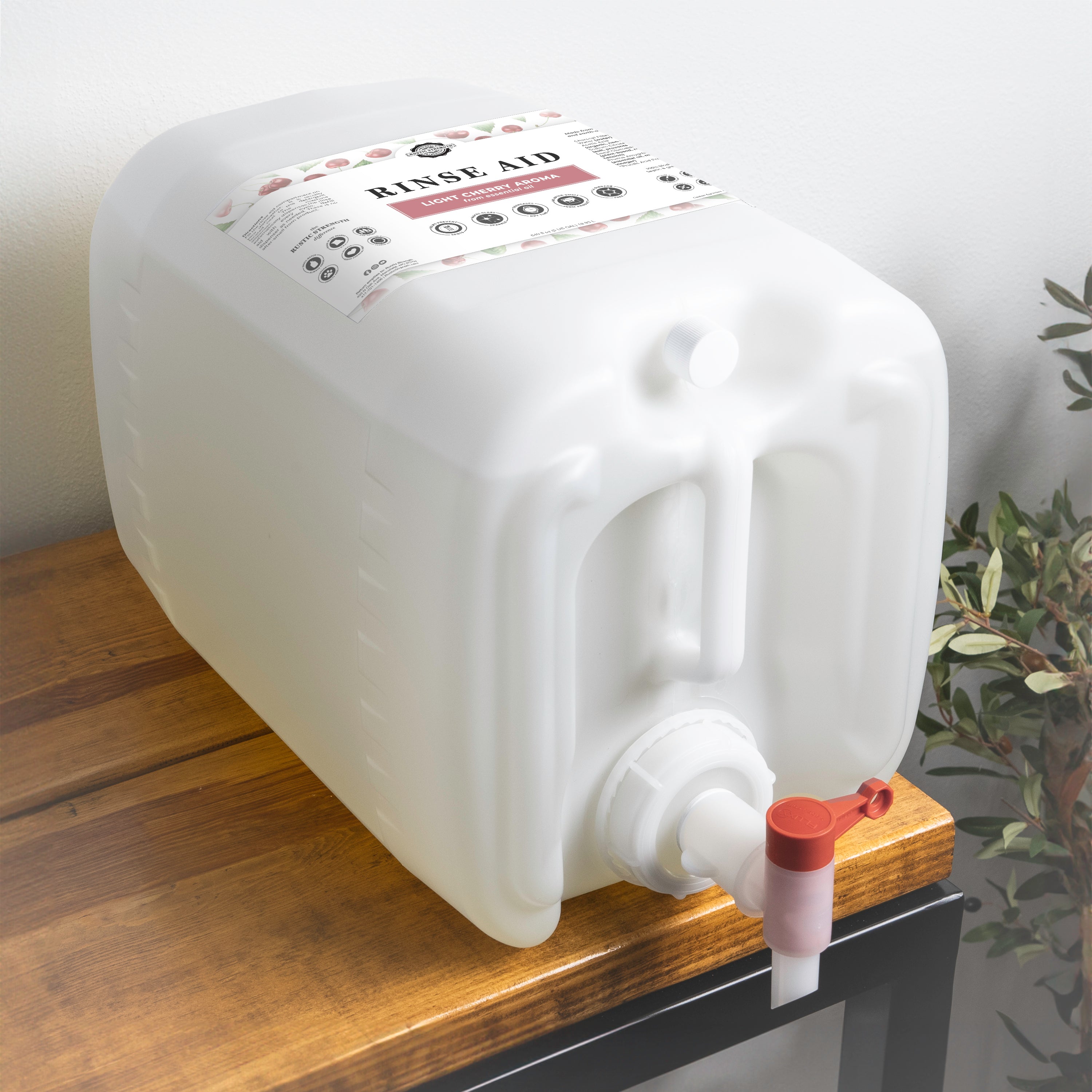 Rinse Aid for Automatic Dishwashers | Light Cherry 5 Gallon Eco Jug with Spout