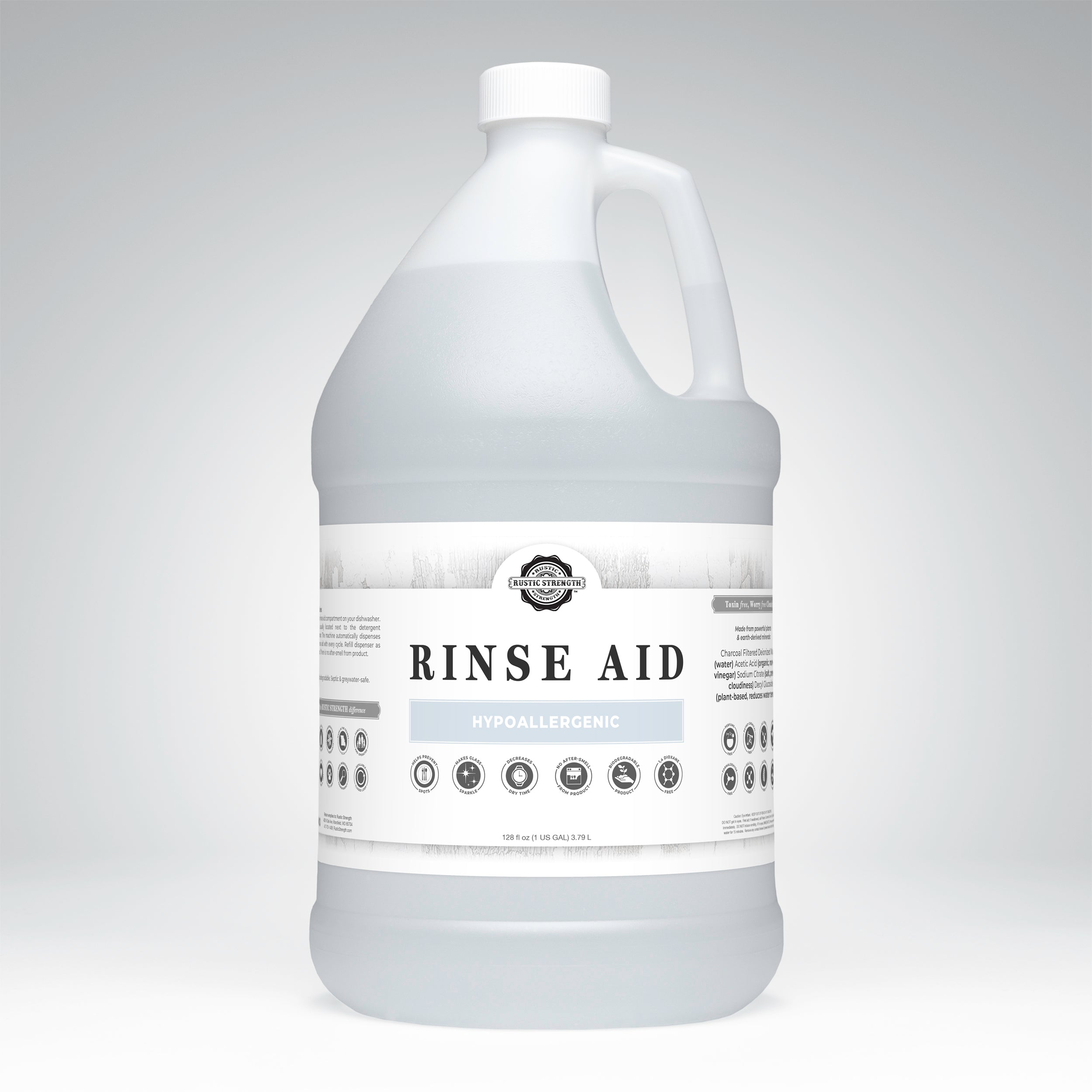 Rinse Aid for Automatic Dishwashers | Unscented Gallon Plastic