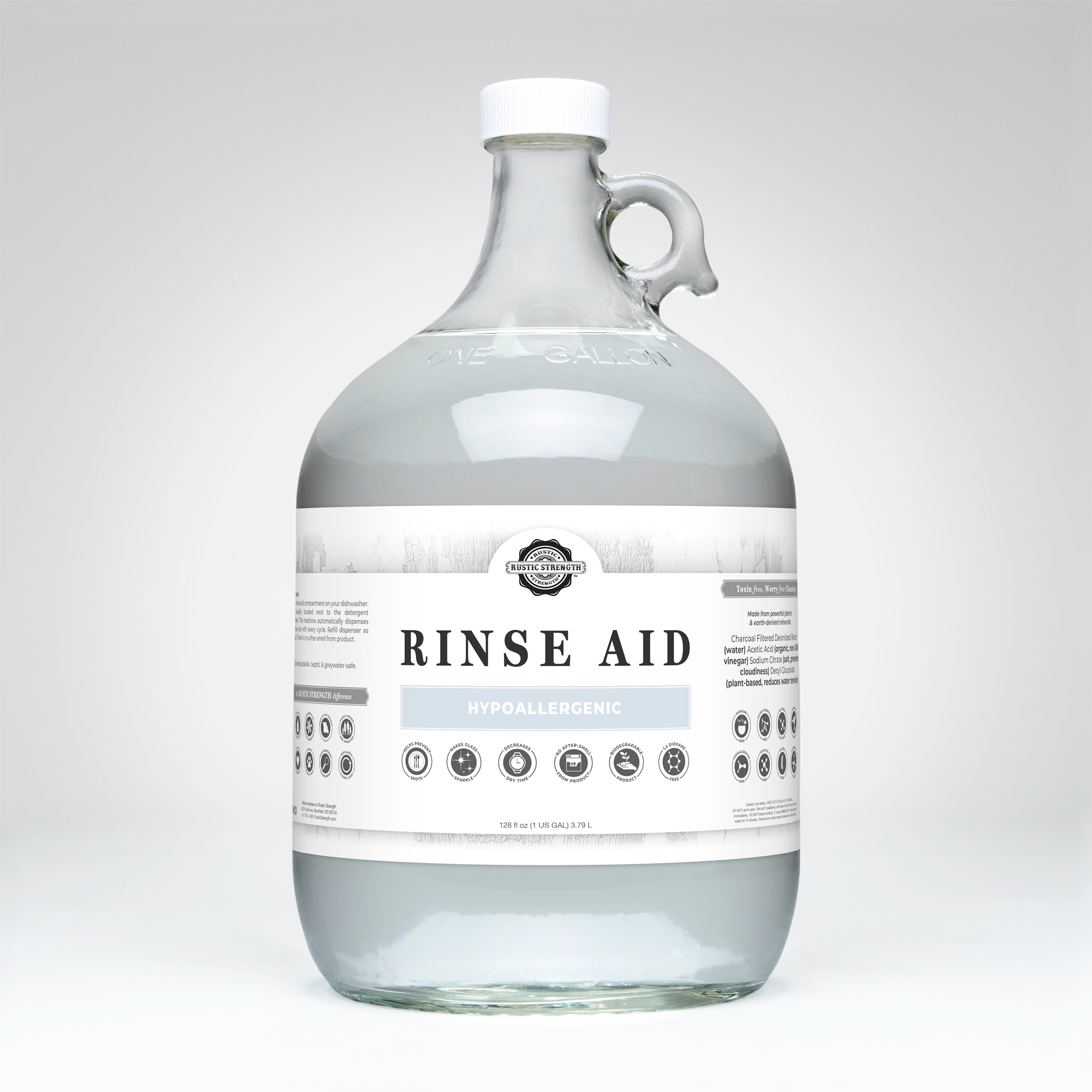 Rinse Aid for Automatic Dishwashers | Unscented Gallon Glass