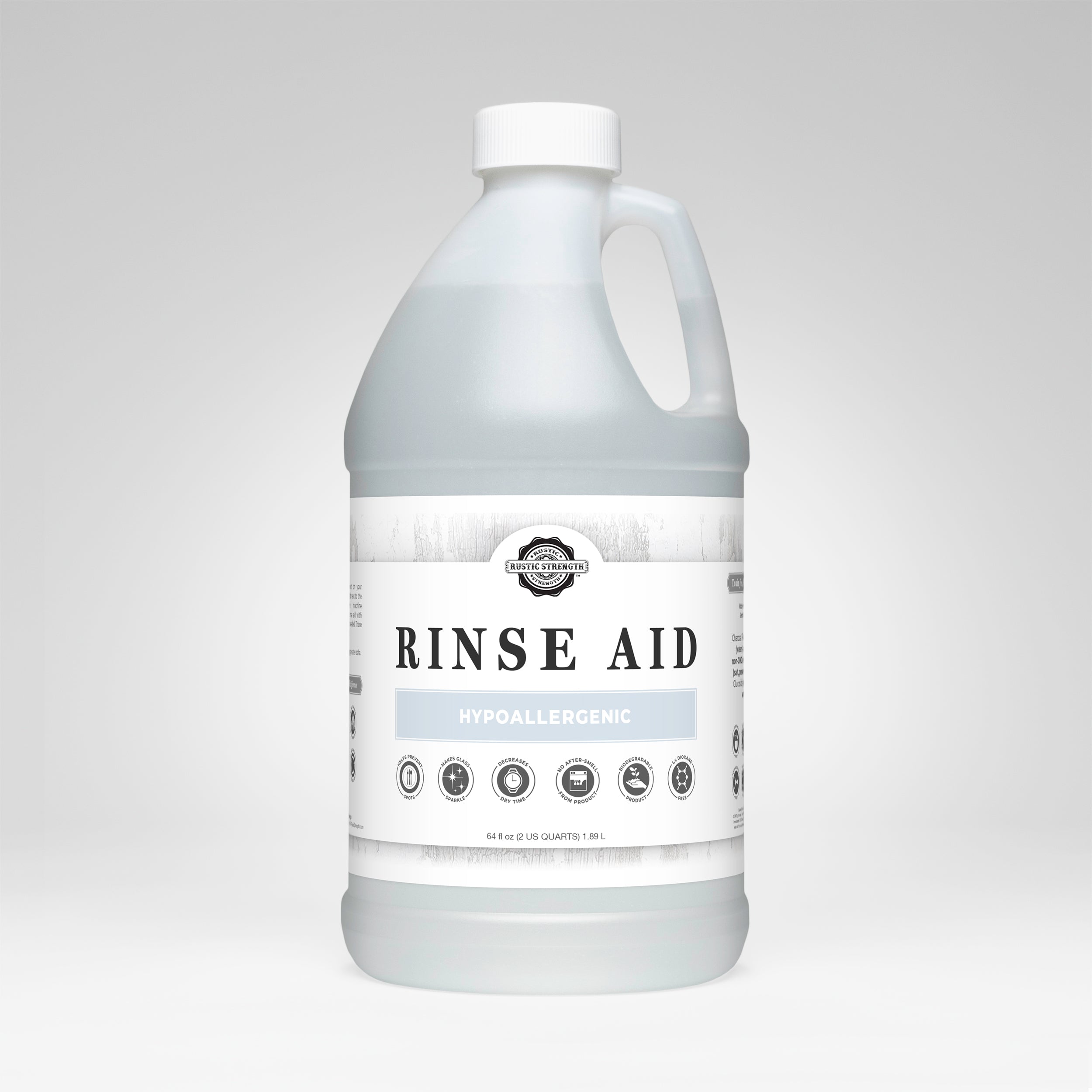 Rinse Aid for Automatic Dishwashers | Unscented Half Gallon Plastic