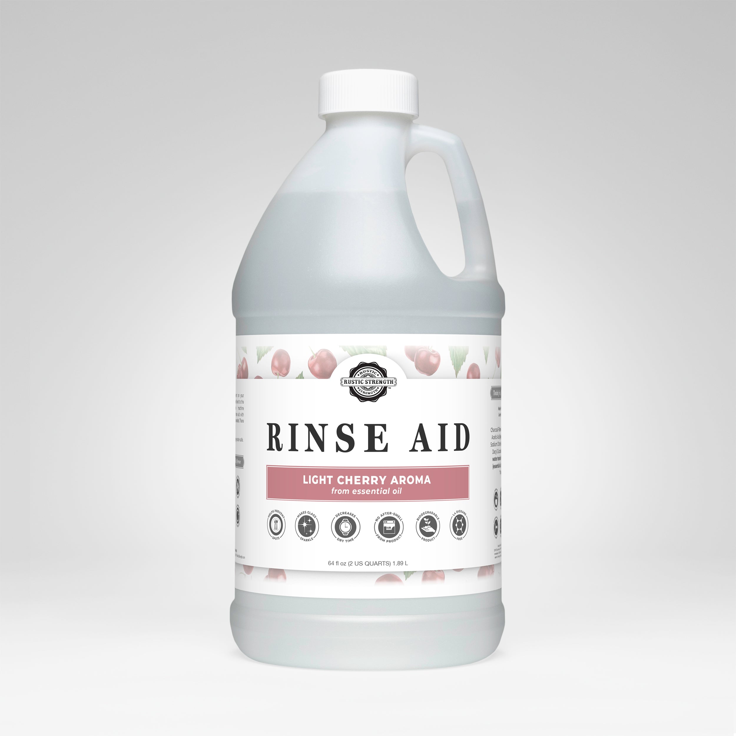 Rinse Aid for Automatic Dishwashers | Light Cherry Half Gallon Plastic