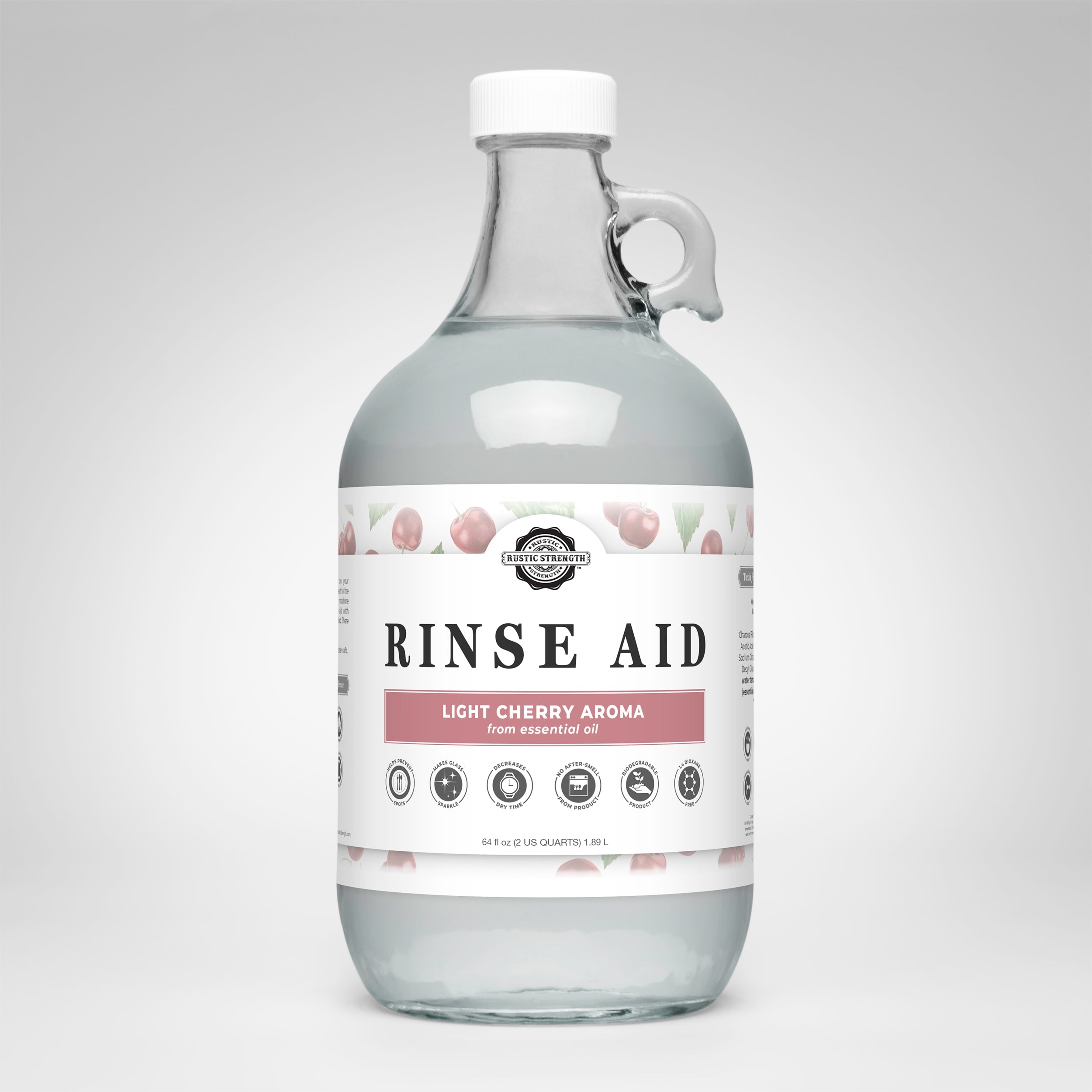 Rinse Aid for Automatic Dishwashers | Light Cherry Half Gallon Glass