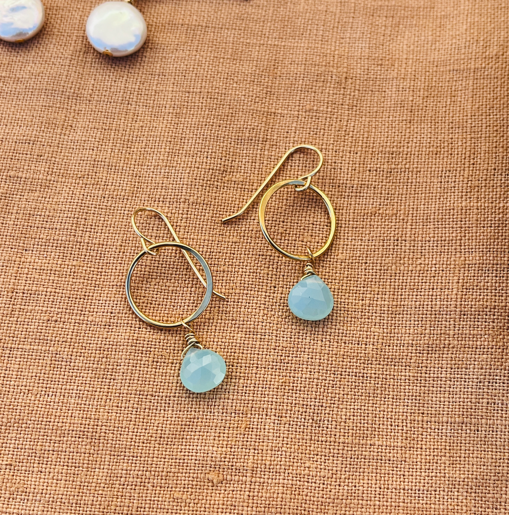 AQUA CHALCEDONY COSTA EARRINGS