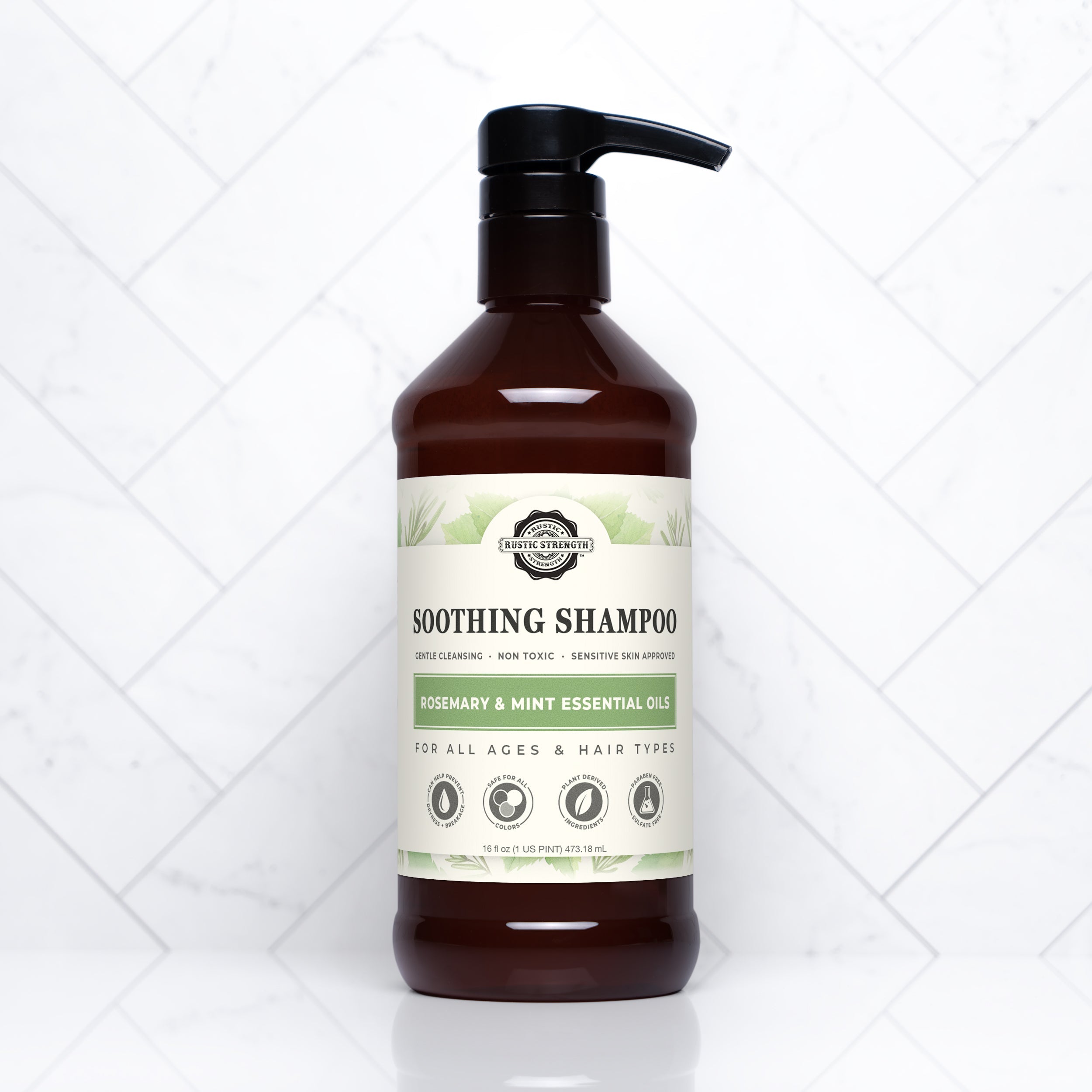 Soothing Shampoo | Rosemary & Mint 16 oz Plastic