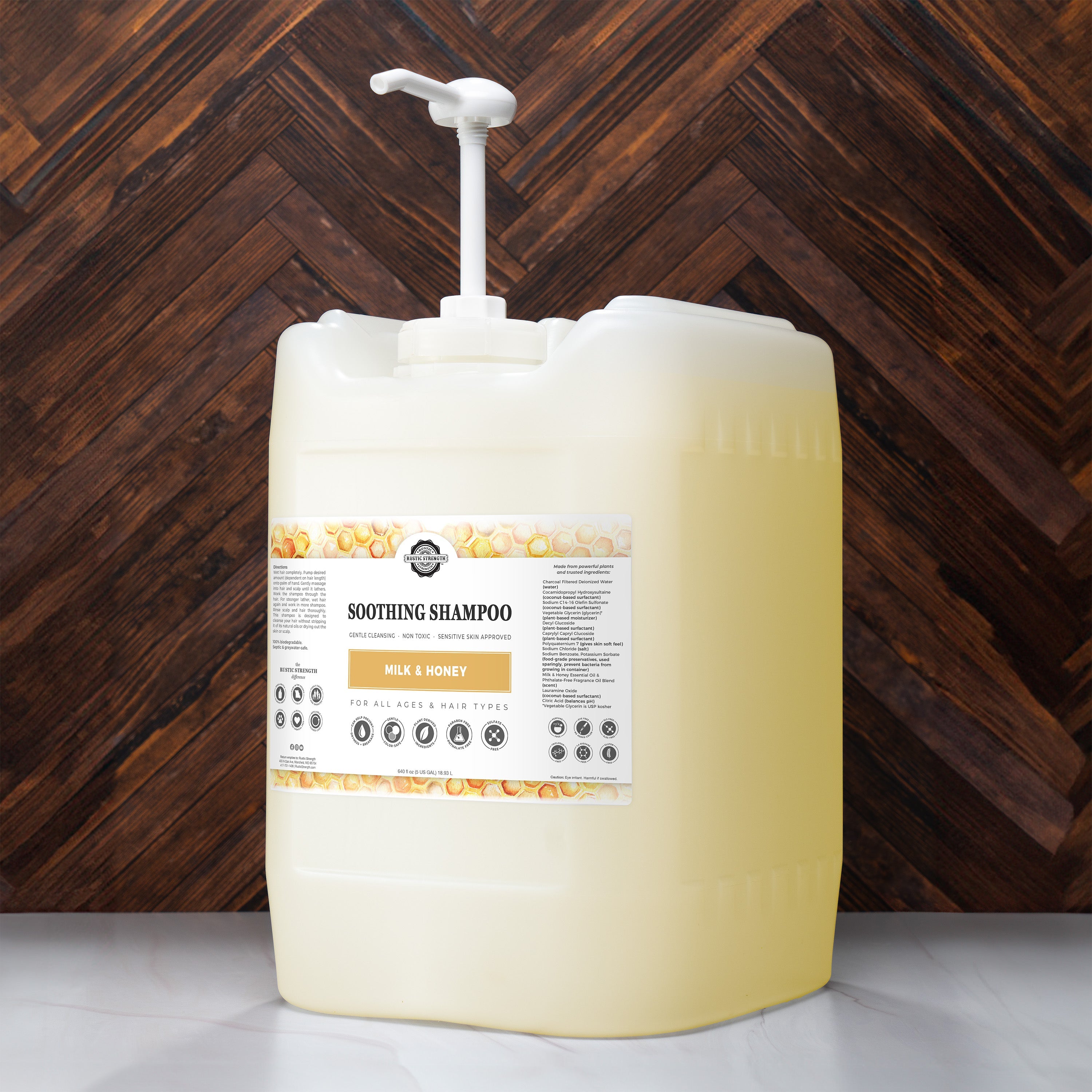 Soothing Shampoo | Milk & Honey 5 Gallon Eco Jug with Pump