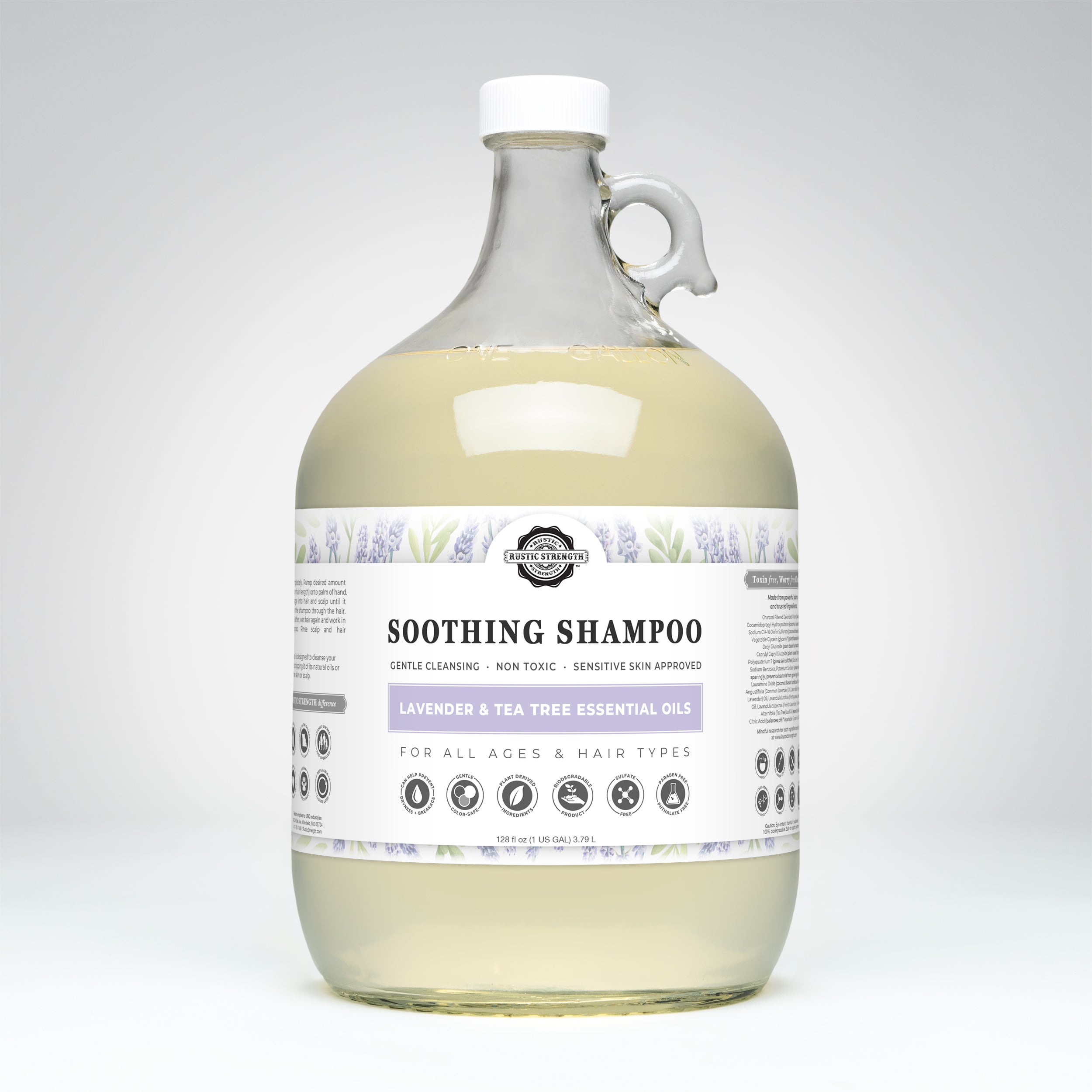 Soothing Shampoo | Lavender & Tea Tree Gallon Glass