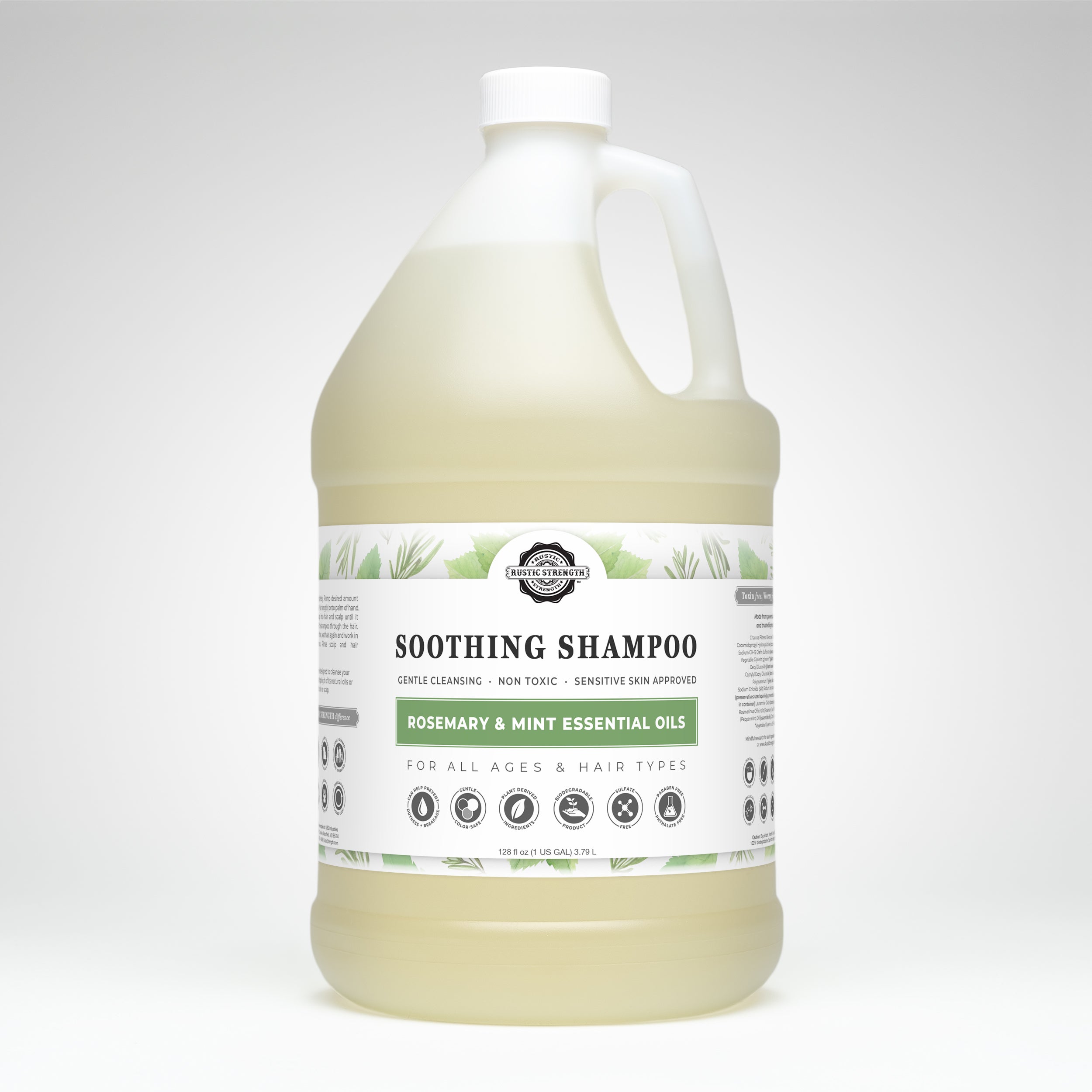 Soothing Shampoo | Rosemary & Mint Gallon Plastic