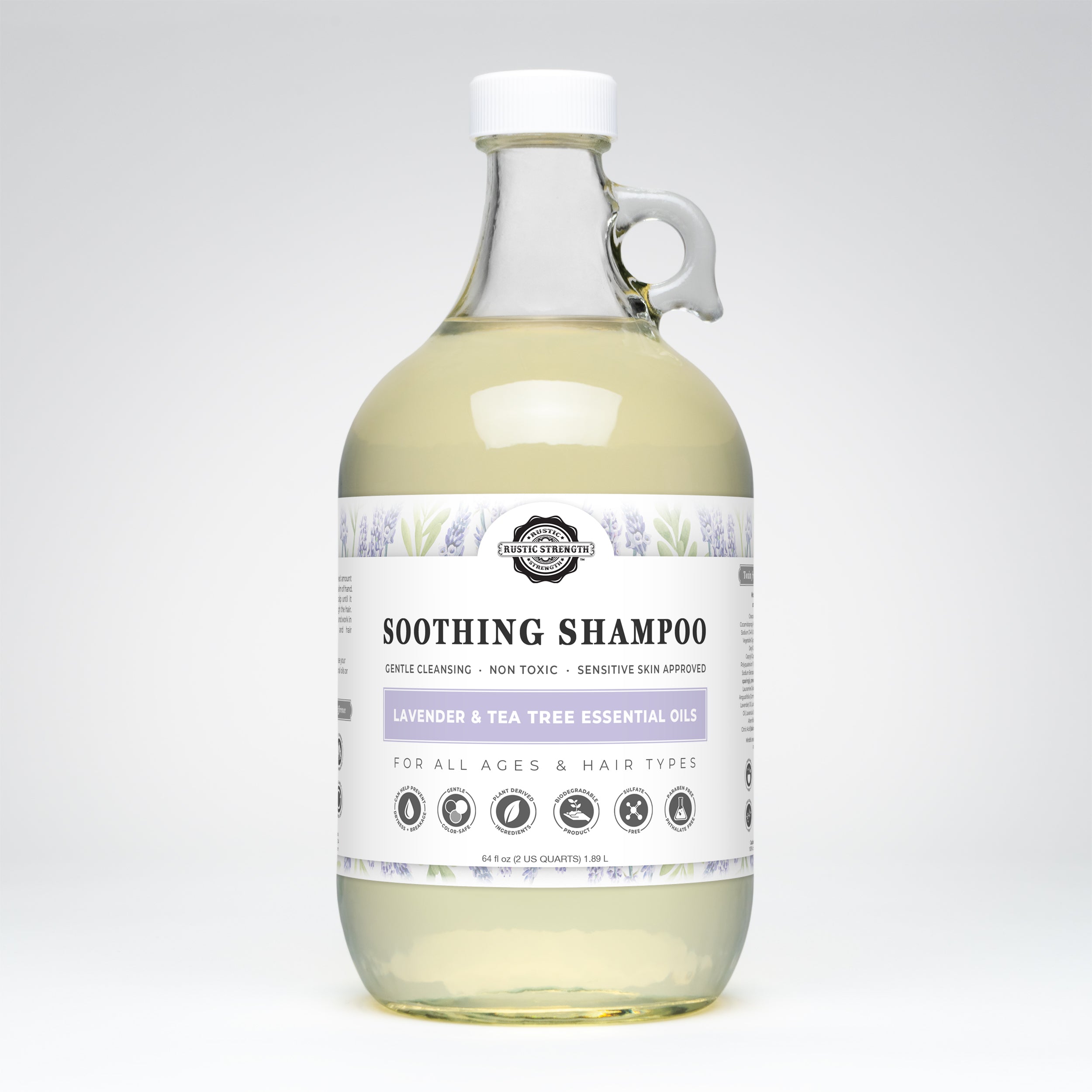 Soothing Shampoo | Lavender & Tea Tree Half Gallon Glass