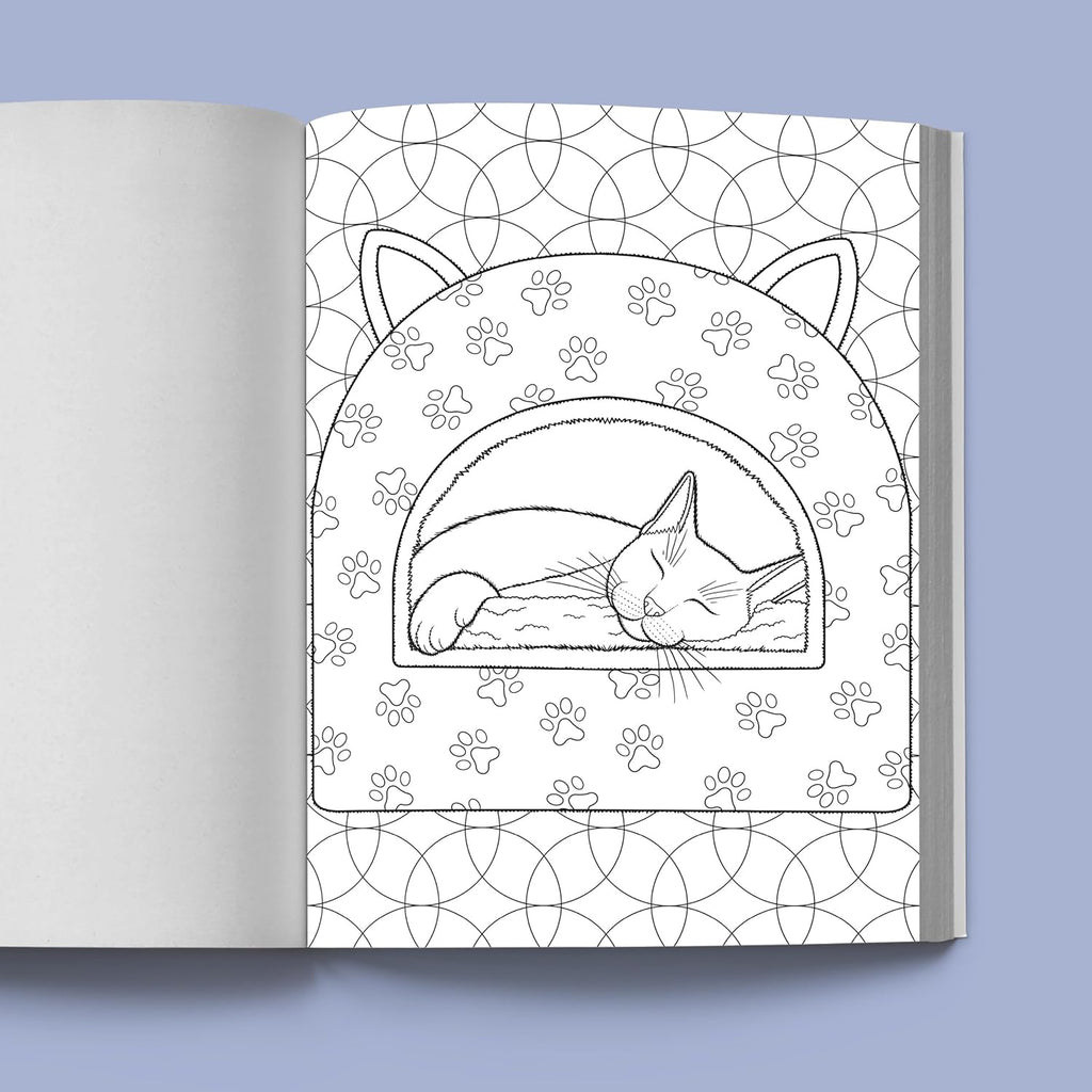 Stress Relief Cat Coloring Book: Calming and Adorable Designs for Adults (Spiral Bound)