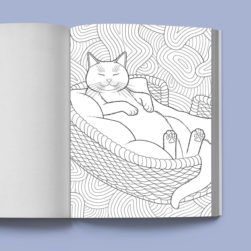 Stress Relief Cat Coloring Book: Calming and Adorable Designs for Adults (Spiral Bound)