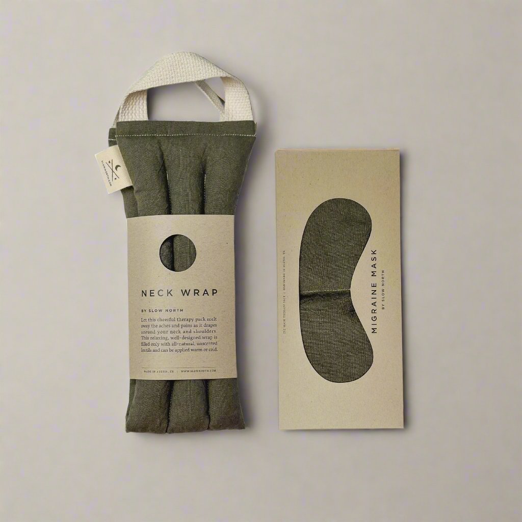 Eye Mask + Neck Wrap Bundle - Olive