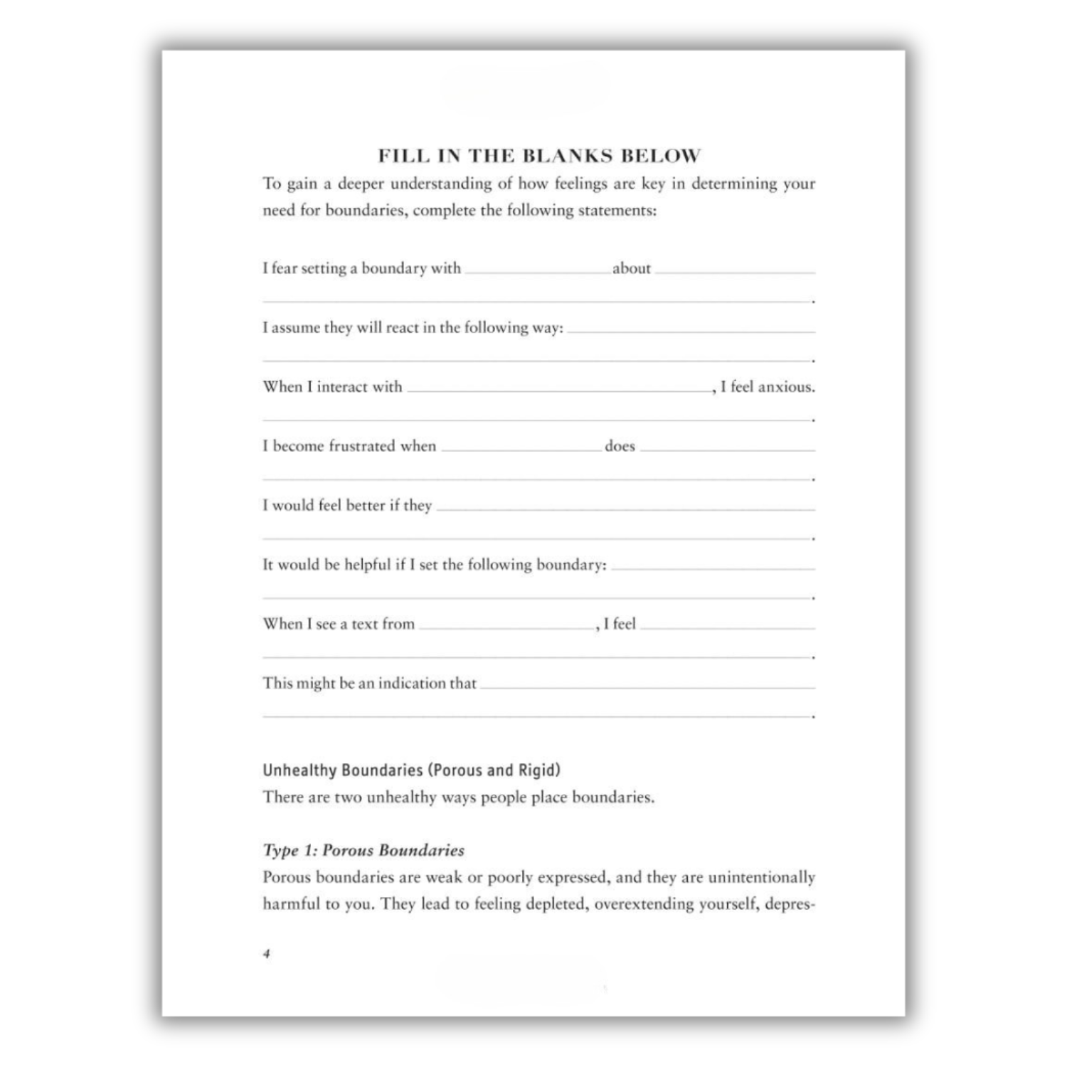 The Set Boundaries Workbook: Practical Exercises for Understanding Your Needs and Setting Healthy Limits (Spiral Bound)