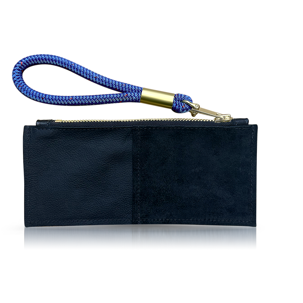 Leather Clutch + Rope Wristlet // in Black Leather
