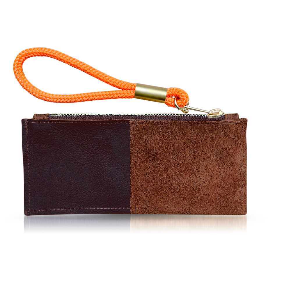 Leather Clutch + Rope Wristlet // in Brown Leather