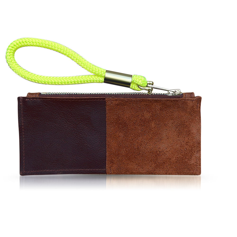 Leather Clutch + Rope Wristlet // in Brown Leather