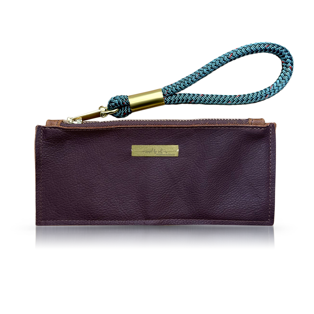 Leather Clutch + Rope Wristlet // in Brown Leather