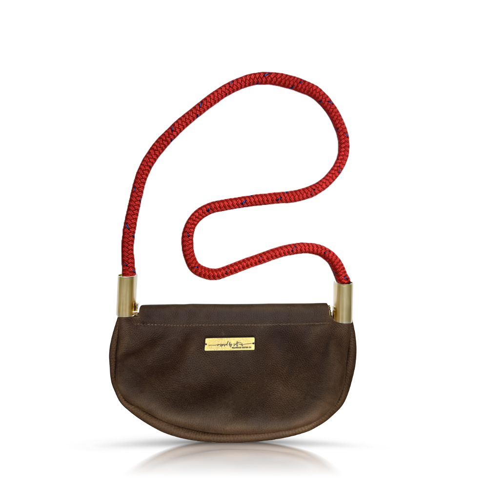 Clam Shell Bag // in Brown Leather