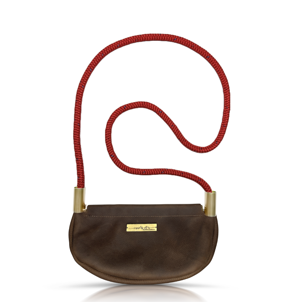 Clam Shell Bag // in Brown Leather