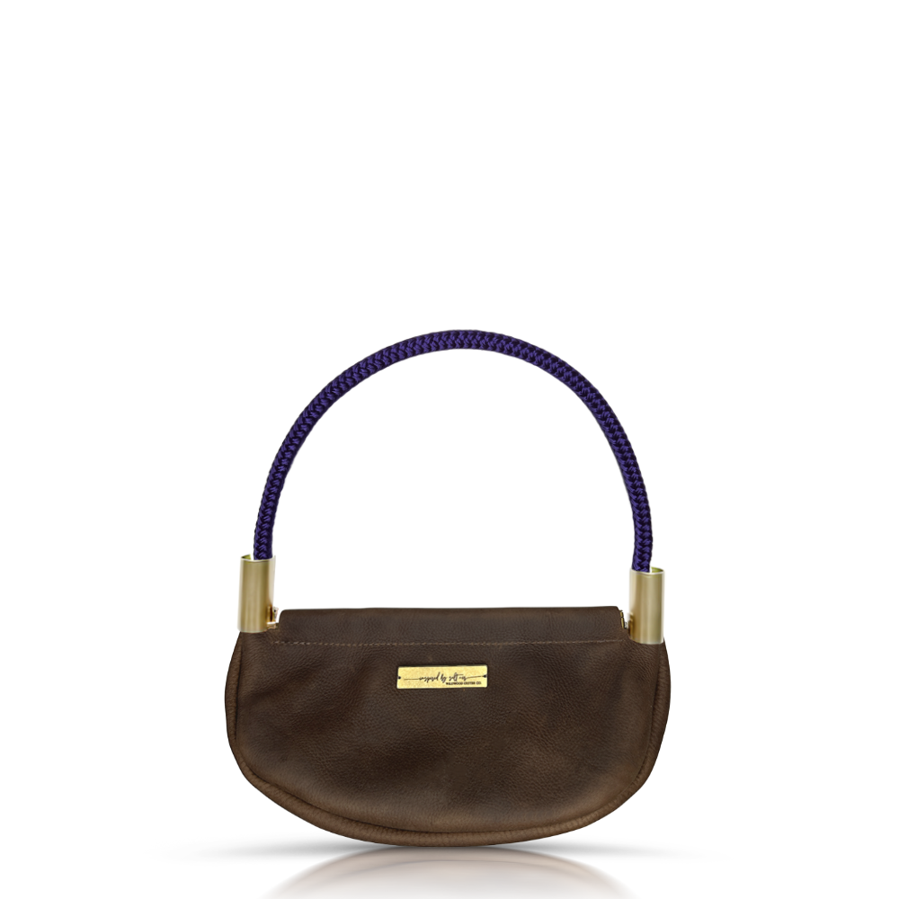 Clam Shell Bag // in Brown Leather