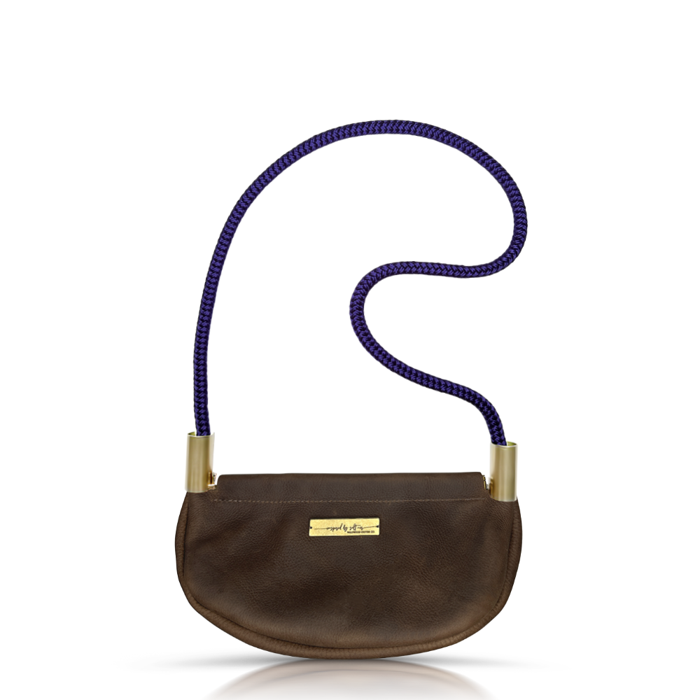 Clam Shell Bag // in Brown Leather
