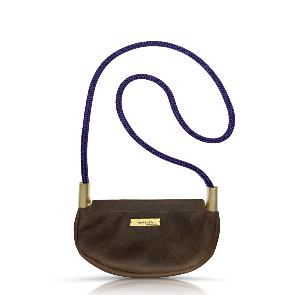 Clam Shell Bag // in Brown Leather