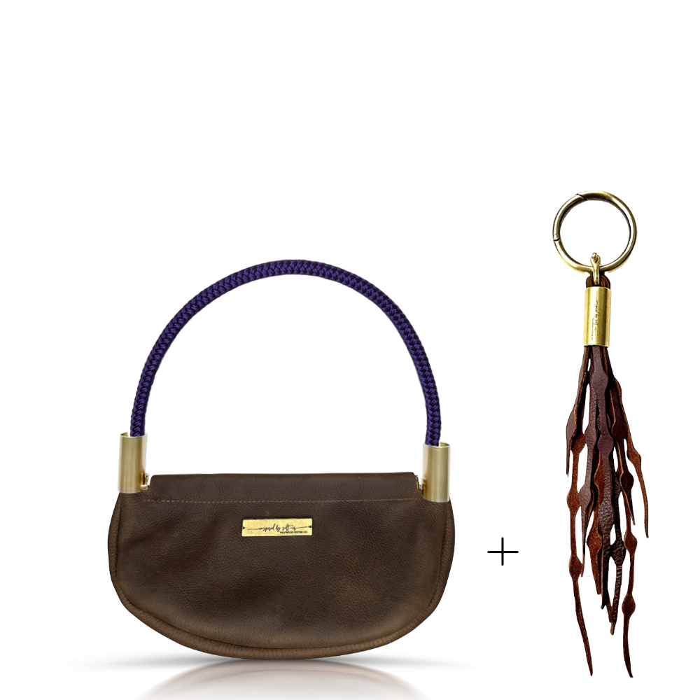 Clam Shell Bag // in Brown Leather