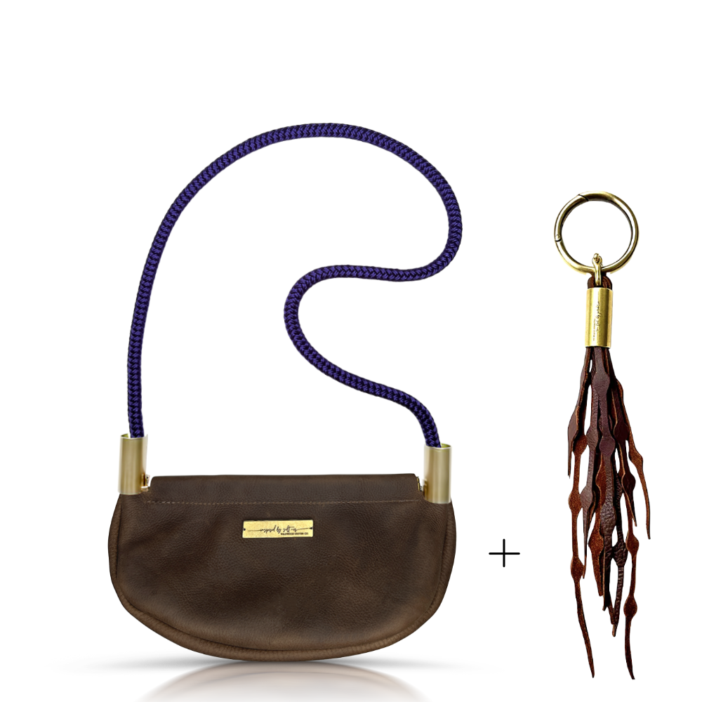 Clam Shell Bag // in Brown Leather