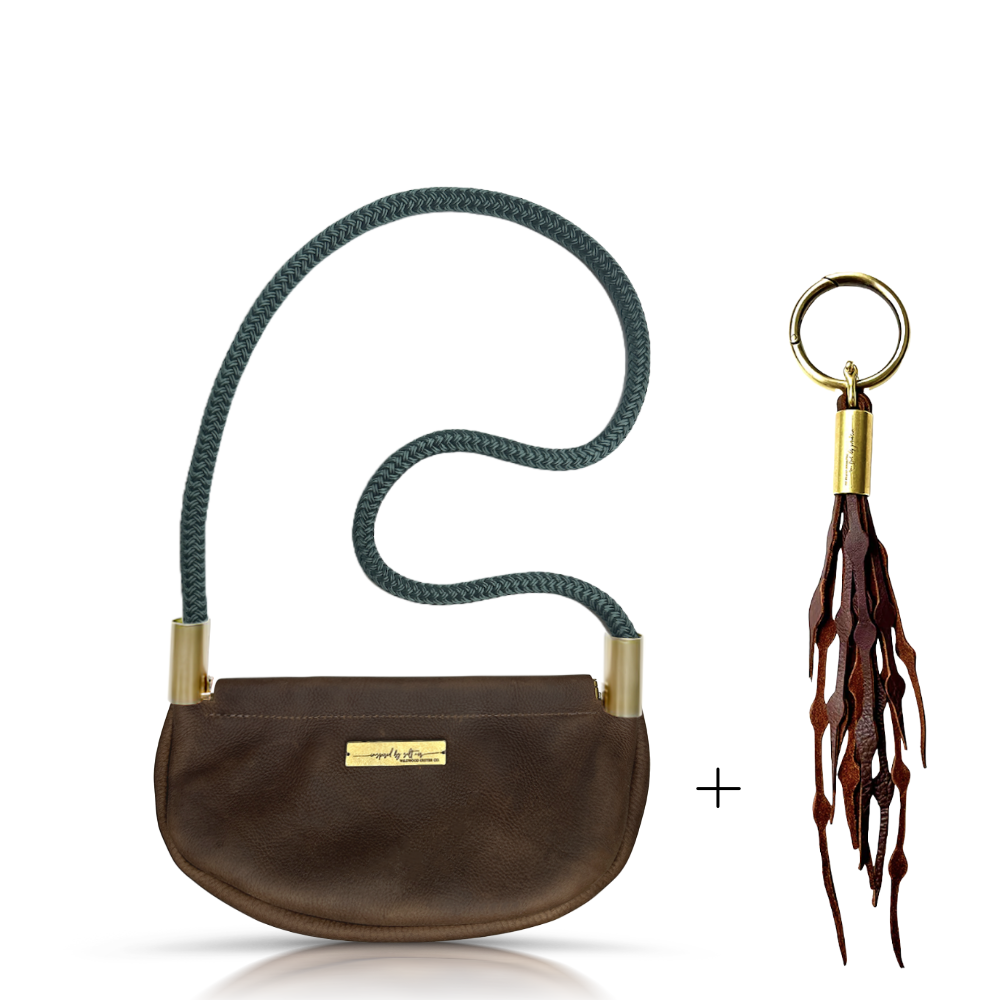 Clam Shell Bag // in Brown Leather
