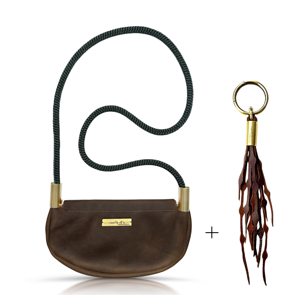 Clam Shell Bag // in Brown Leather