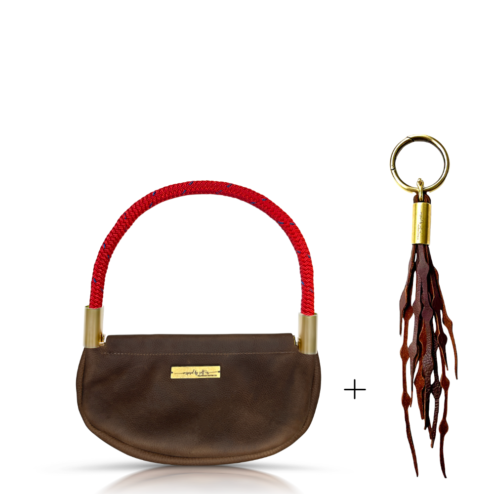 Clam Shell Bag // in Brown Leather