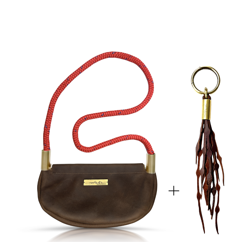Clam Shell Bag // in Brown Leather