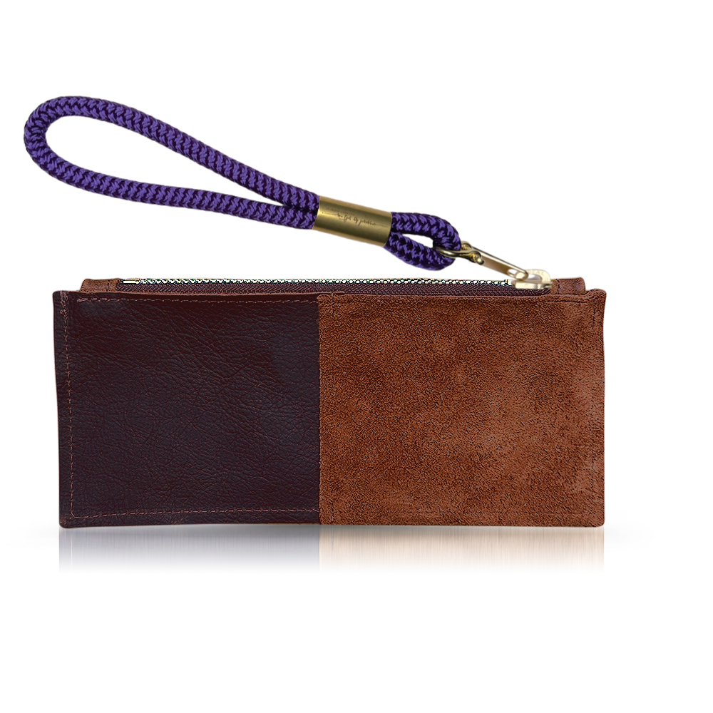 Leather Clutch + Rope Wristlet // in Brown Leather