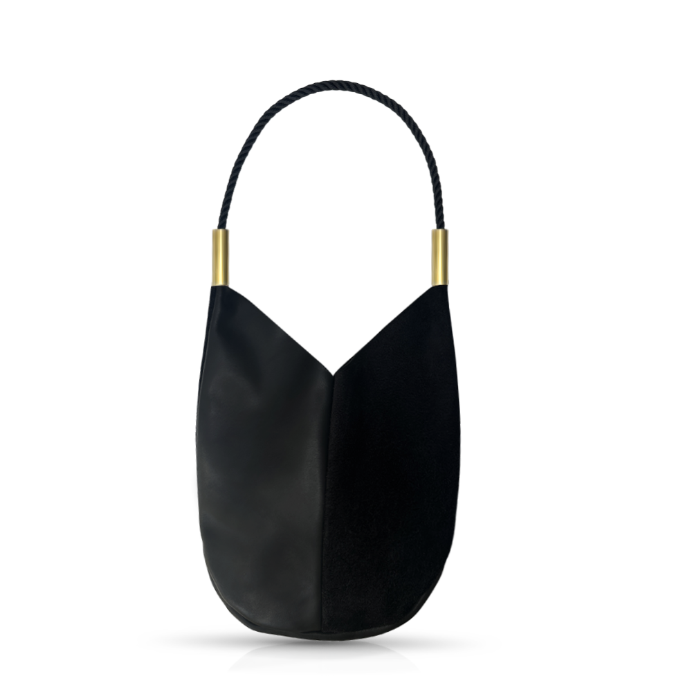 Mermaid Purse // in Black Leather Summer Night Black Shoulder (25") Handbag Only