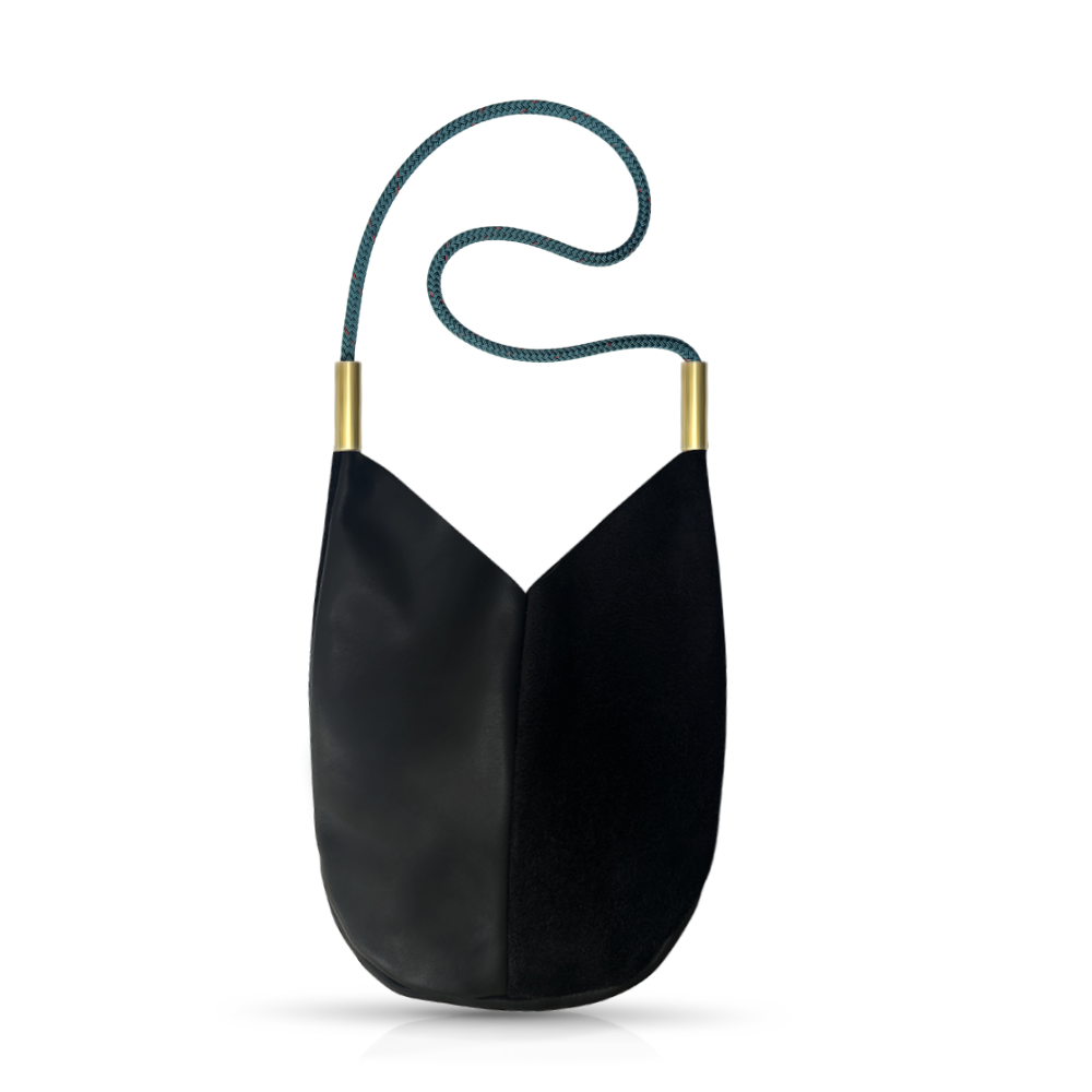 Mermaid Purse // in Black Leather Seaside Teal Handbag Only
