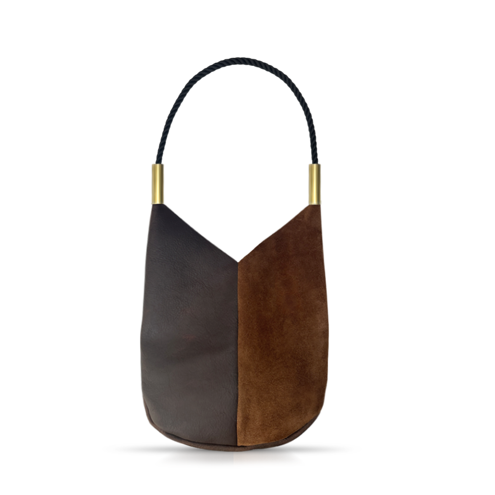 Mermaid Purse // in Brown Leather Summer Night Black Shoulder (25") Handbag Only