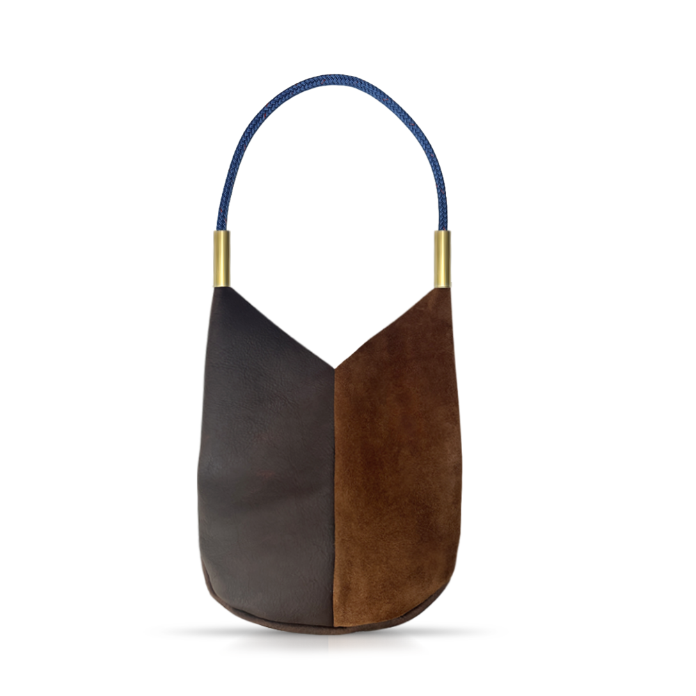 Mermaid Purse // in Brown Leather Harborside Blue Shoulder (25") Handbag Only