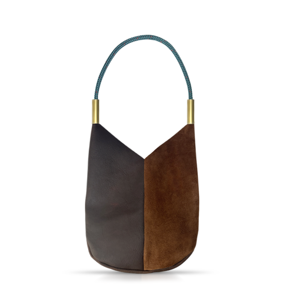 Mermaid Purse // in Brown Leather Seaside Teal Shoulder (25") Handbag Only
