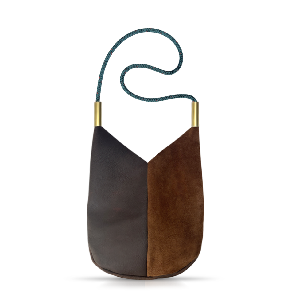 Mermaid Purse // in Brown Leather Seaside Teal Handbag Only