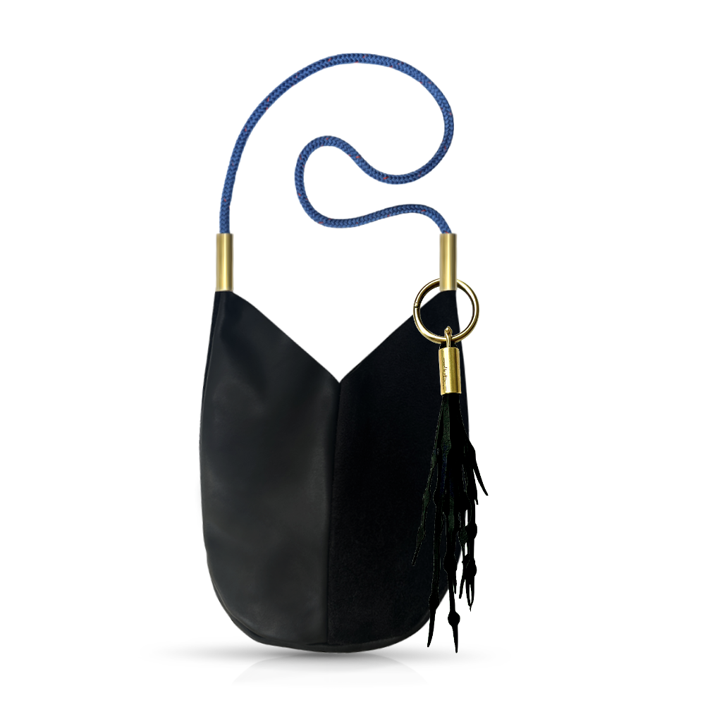 Mermaid Purse // in Black Leather Harborside Blue Add a Matching Seaweed Tassel (save $10)