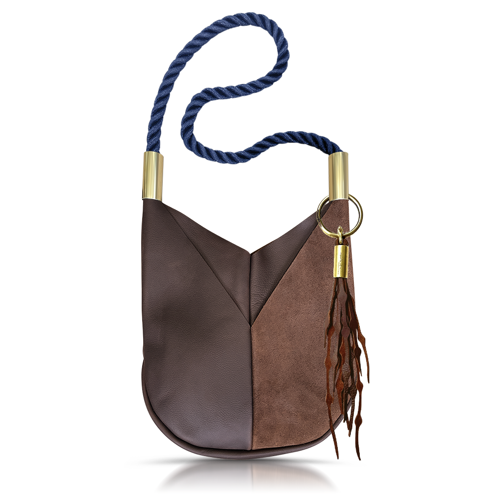Original Wildwood Bag // Large Crossbody in Brown Leather New England Navy Add a Matching Seaweed Tassel (save $10)