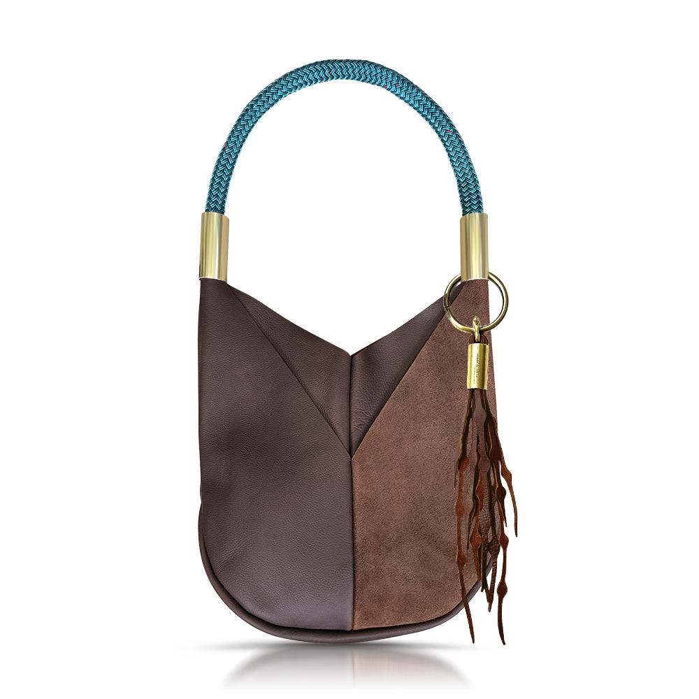 Original Wildwood Bag // Large in Brown Leather Seaside Teal Add a Matching Seaweed Tassel (save $10)