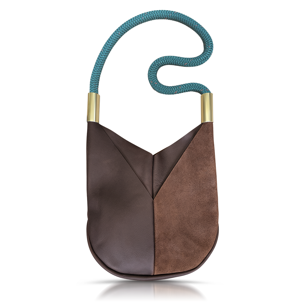 Original Wildwood Bag // Large Crossbody in Brown Leather Seaside Teal Handbag Only