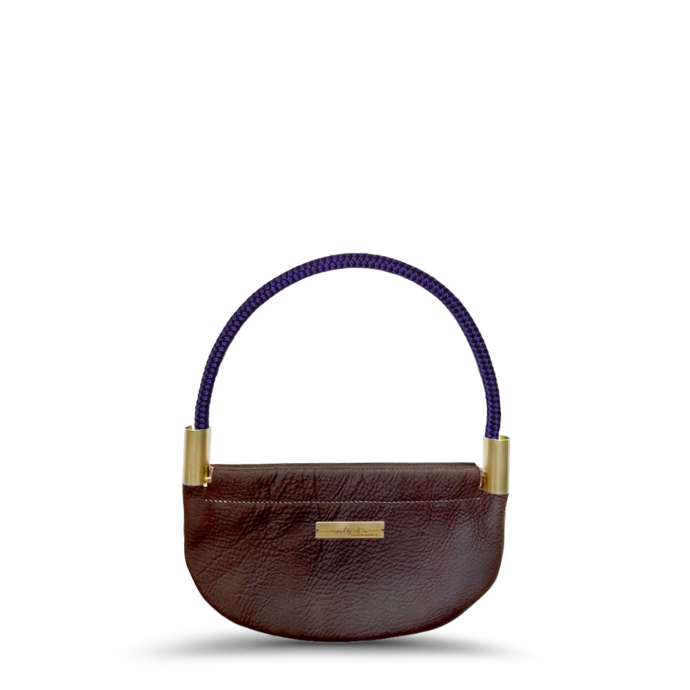 Oyster Shell Bag // in Brown Leather