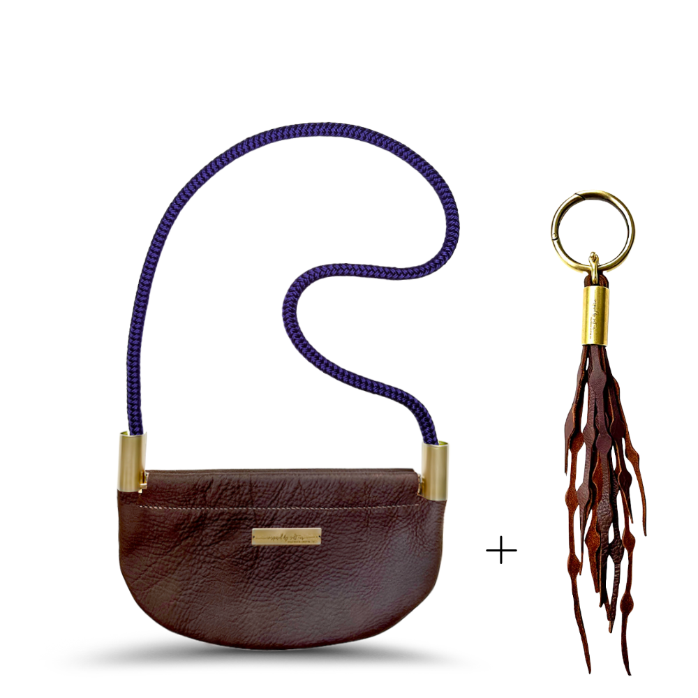 Oyster Shell Bag // in Brown Leather