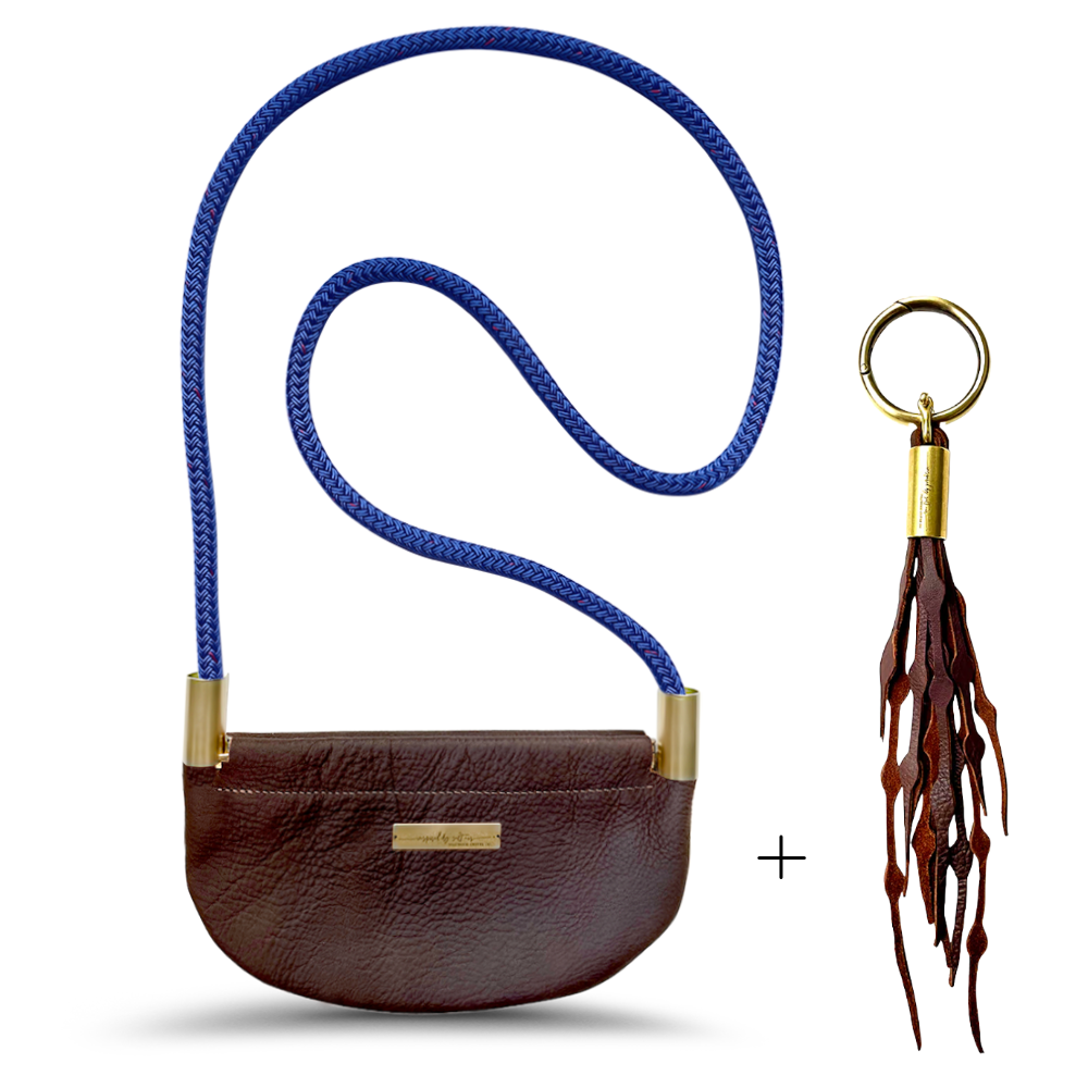 Oyster Shell Bag // in Brown Leather Add a Matching Seaweed Tassel (save $10)