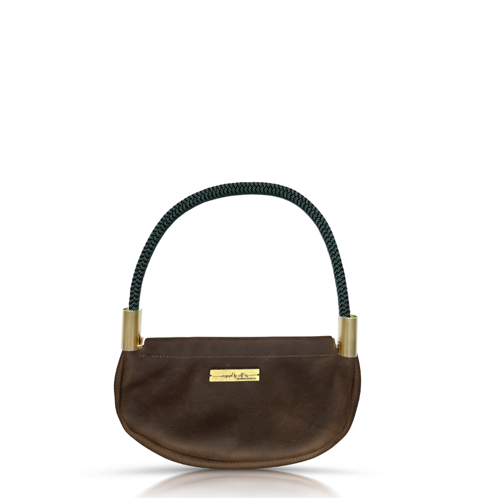 Clam Shell Bag // in Brown Leather