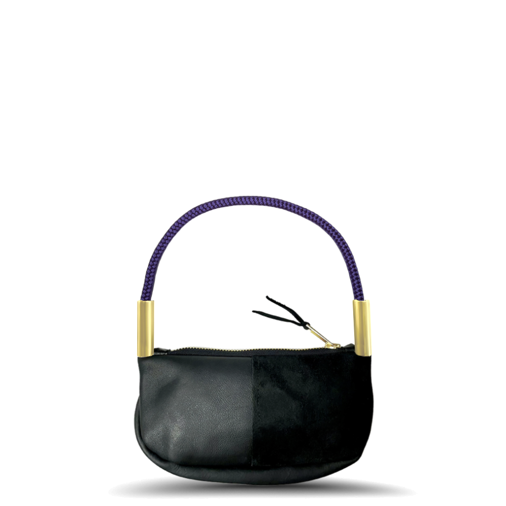Zip Crossbody // in Black Leather